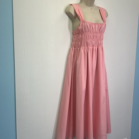 Nanette Lepore - Gypsy Rose Ruched Detailing Bodice Wide Straps Midi Dress SZ 14 - Picture 5 of 13
